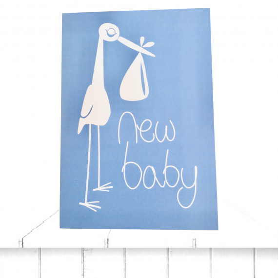 new baby boy stork greetings card