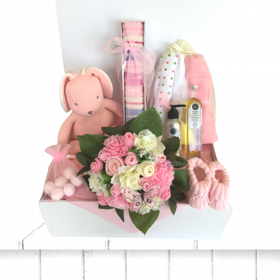welcome baby keepsake hamper pink baby gift set